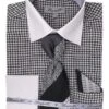 Fratello Men's French Cuff Dress Shirt Set - Star Pattern