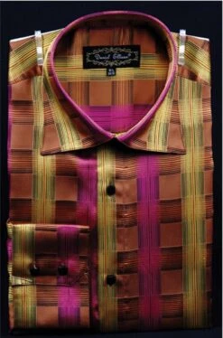 Daniel Ellissa Men's Fashion Dress Shirt - Basket Weave Pattern -Stylish Men's Formal Wear fuchsia 12 1