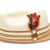 Bruno Capelo Men's Fedora Style Straw Hat - Accented Crown -Stylish Men's Formal Wear giancarlo beige