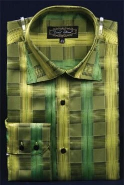 Daniel Ellissa Men's Fashion Dress Shirt - Basket Weave Pattern -Stylish Men's Formal Wear green 4