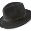 Montique Men's Fashion Wool Fedora Hat - Solid Color -Stylish Men's Formal Wear h 70 black 1024x1024 2x