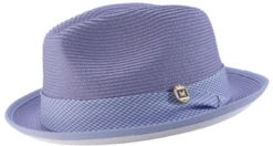 Montique Men's Fedora Style Straw Hat - Light Houndstooth 6 Montique Men's Fedora Style Straw Hat - Light Houndstooth -Stylish Men's Formal Wear h2318 lavender