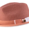Montique Men's Fedora Style Straw Hat - White Accent -Stylish Men's Formal Wear h78 papaya