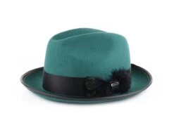 Steven Land Men's 100% Wool Fedora Hat - Feather Bow -Stylish Men's Formal Wear img 7977 1209x906