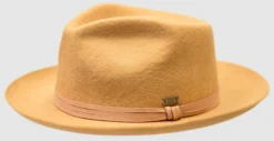 Bruno Capelo Men's Australian Wool Fedora Hat - Pinch Front 8 Bruno Capelo Men's Australian Wool Fedora Hat - Pinch Front -Stylish Men's Formal Wear ivyleague camel