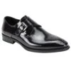 Giovanni Men's Leather Dress Shoe - Sleek Leather Buckle -Stylish Men's Formal Wear jeffery black