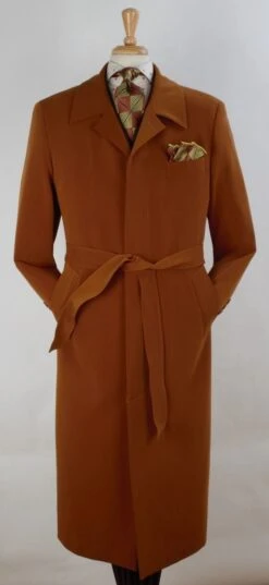 John Knight Men's Outlet Full Length Length Top Coat - Hidden Buttons