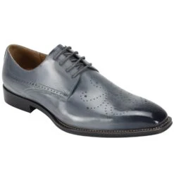 Giovanni Men's Leather Dress Shoe - Perforated Pattern -Stylish Men's Formal Wear joel grey
