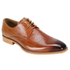 Giovanni Men's Leather Dress Shoe - Perforated Pattern -Stylish Men's Formal Wear joel tan