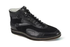 Giovanni Men's Leather Dress Boot - Perforated Texture