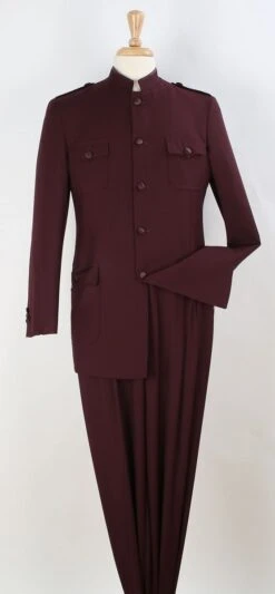 Apollo King Men's 2 Piece Nehru Style Suit - Fashion Pockets -Stylish Men's Formal Wear k5 1 18 1