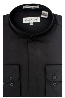 Karl Knox Men's Banded Collar Dress Shirt - Solid Color