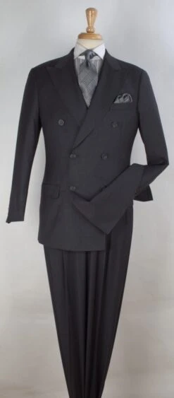 Apollo King Men's 3pc 100% Worsted Wool Suit - Double Breasted -Stylish Men's Formal Wear kw203