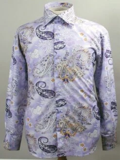 Daniel Ellissa Men's Fashion Dress Shirt - Varied Floral Pattern -Stylish Men's Formal Wear lavender full 1