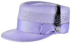 Bruno Capelo Men's Fashion Straw Hat - Vented Crown 13 Bruno Capelo Men's Fashion Straw Hat - Vented Crown -Stylish Men's Formal Wear lg 219 lavender opt