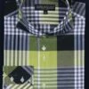 Daniel Ellissa Men's Fashion Dress Shirt - Multi Checker -Stylish Men's Formal Wear lime 3