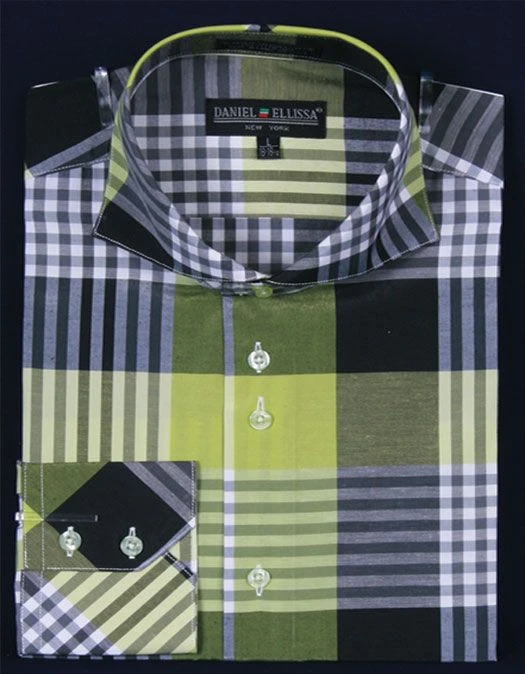 Daniel Ellissa Men's Fashion Dress Shirt - Multi Checker 3 Daniel Ellissa Men's Fashion Dress Shirt - Multi Checker