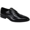 Giovanni Men's Leather Dress Shoe - Winged Tip Perforations -Stylish Men's Formal Wear lincoln black