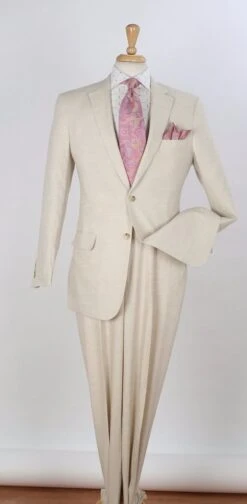 Apollo King Men's 2pc Executive Suit - 100% Linen