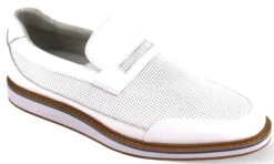 Giovanni Men's Leather Slip On Shoe - Two Tone -Stylish Men's Formal Wear loyd white