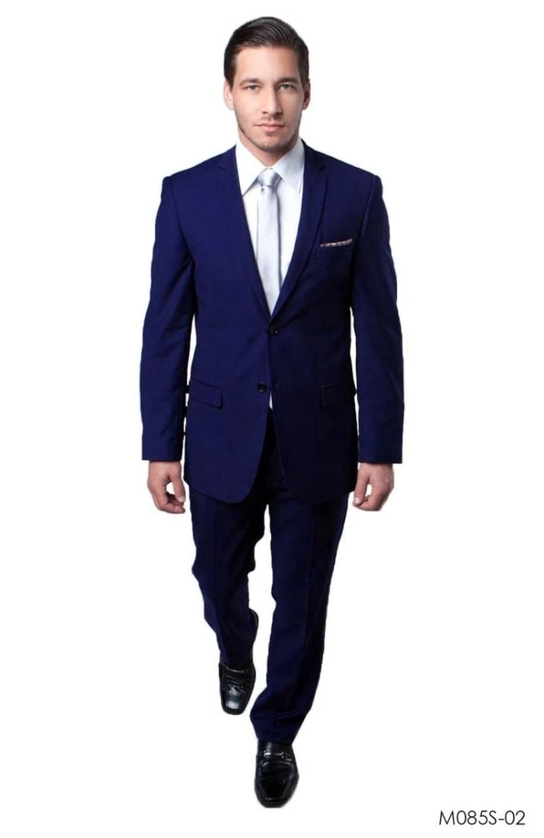 Tazio Men's 2 Piece Slim Fit Executive Suit - Side Vents 5 Tazio Men's 2 Piece Slim Fit Executive Suit - Side Vents - Image 3