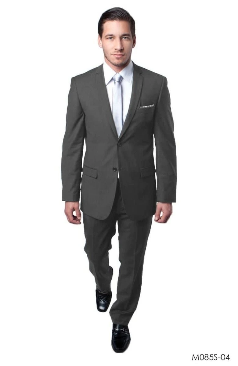 Tazio Men's 2 Piece Slim Fit Executive Suit - Side Vents 7 Tazio Men's 2 Piece Slim Fit Executive Suit - Side Vents - Image 5