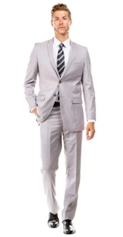 Tazio Men's 2 Piece Slim Fit Executive Suit - Side Vents 21 Tazio Men's 2 Piece Slim Fit Executive Suit - Side Vents -Stylish Men's Formal Wear m085s 05 light grey opt 1