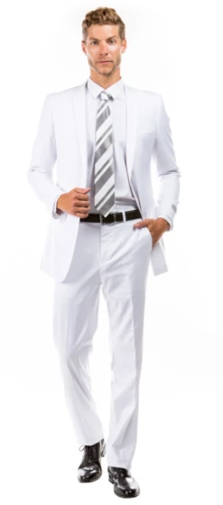 Tazio Men's 2 Piece Slim Fit Executive Suit - Side Vents 17 Tazio Men's 2 Piece Slim Fit Executive Suit - Side Vents -Stylish Men's Formal Wear m085s 07 white