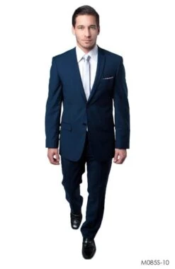 Tazio Men's 2 Piece Slim Fit Executive Suit - Side Vents 18 Tazio Men's 2 Piece Slim Fit Executive Suit - Side Vents -Stylish Men's Formal Wear m085s 10 indigo