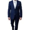 Tazio Men's 2 Piece Slim Fit Executive Suit - Bold Colors -Stylish Men's Formal Wear m085s 11 navy blue