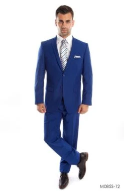 Tazio Men's 2 Piece Slim Fit Executive Suit - Bold Colors 6 Tazio Men's 2 Piece Slim Fit Executive Suit - Bold Colors -Stylish Men's Formal Wear m085s 12royal