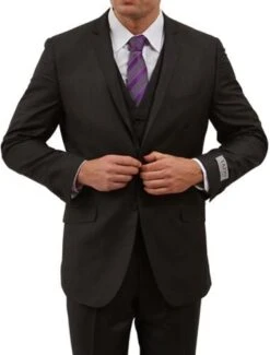 Tazio Men's Outlet 3 Piece Executive Slim Fit Suit - 5 Button Vest