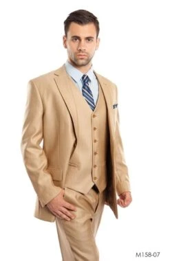 Tazio Men's 3 Piece Executive Suit - Textured Solid -Stylish Men's Formal Wear m158 07 94809.1548113818 36