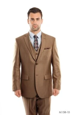 Tazio Men's 3 Piece Executive Suit - Textured Solid -Stylish Men's Formal Wear m158 10 37827.1548113697 36