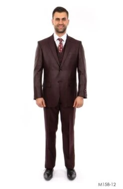 Tazio Men's 3 Piece Executive Suit - Textured Solid -Stylish Men's Formal Wear m158 12 24544.1632179017 36