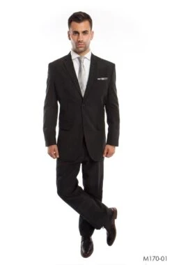 Vitto Men's 2 Piece Tailored Fit Pinstripe Suit - Pleated Pants