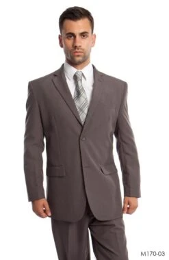 Vitto Men's 2 Piece Tailored Fit Pinstripe Suit - Pleated Pants -Stylish Men's Formal Wear m170 3 62882.1548532492