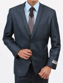 Tazio Men's 2 Piece Slim Fit Suit - Modern Cut Silky Sharkskin