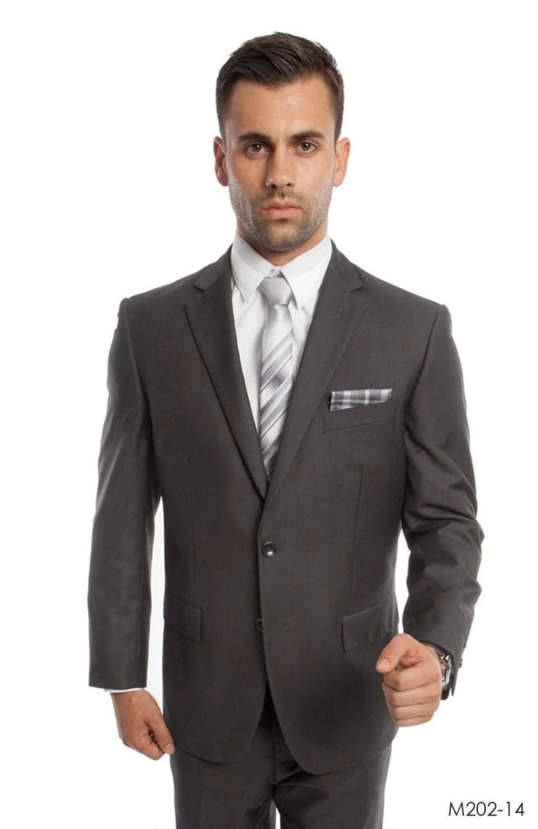 Demantie Men's Outlet 2 Piece Solid Executive Suit - Flat Front Pants 6 Demantie Men's Outlet 2 Piece Solid Executive Suit - Flat Front Pants - Image 4
