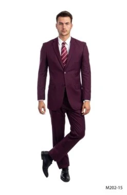 Demantie Men's 2 Piece Solid Executive Suit - Flat Front Pants 23 Demantie Men's 2 Piece Solid Executive Suit - Flat Front Pants -Stylish Men's Formal Wear m202 15 2 26782.1637700698