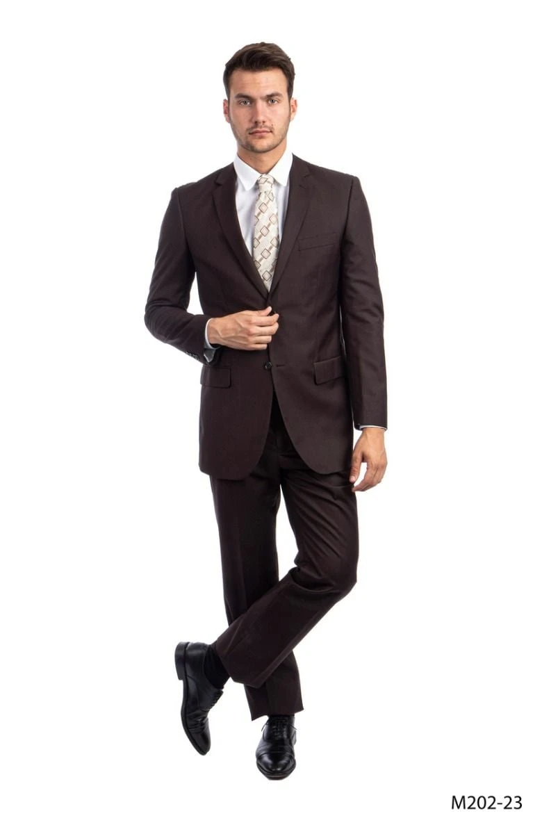 Demantie Men's 2 Piece Solid Executive Suit - Flat Front Pants 12 Demantie Men's 2 Piece Solid Executive Suit - Flat Front Pants - Image 10
