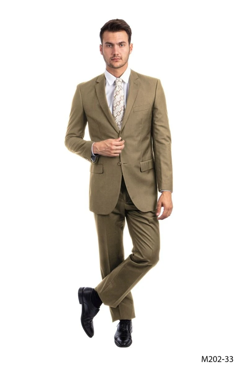 Demantie Men's 2 Piece Solid Executive Suit - Flat Front Pants 14 Demantie Men's 2 Piece Solid Executive Suit - Flat Front Pants - Image 12