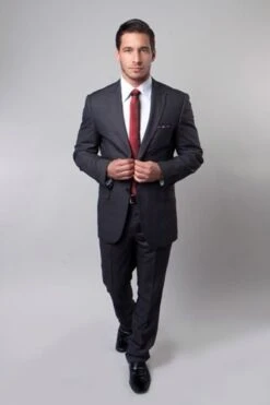 Tazio Men's 2 Piece Slim Fit Executive Suit - Tonal Plaid -Stylish Men's Formal Wear m206s 56b52b01ee1ed 29