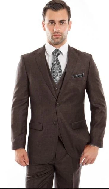 Tazio Men's 3 Piece Slim Fit Executive Suit - Peak Lapel 5 Tazio Men's 3 Piece Slim Fit Executive Suit - Peak Lapel - Image 3