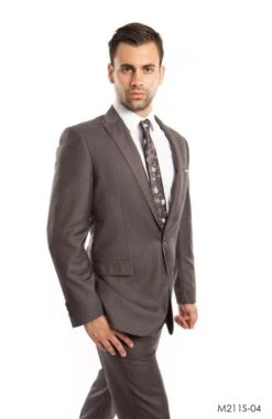 Tazio Men's 2 Piece Slim Fit Suit - Solid Classic Colors -Stylish Men's Formal Wear m211s 04 11102.1550180761