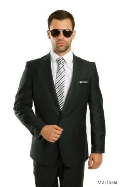 Tazio Men's 2 Piece Slim Fit Suit - Solid Classic Colors -Stylish Men's Formal Wear m211s 06 35281.1550180719