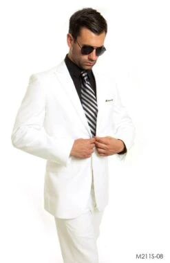 Tazio Men's 2 Piece Slim Fit Suit - Solid Classic Colors -Stylish Men's Formal Wear m211s 08 14264.1550180701