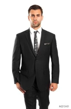 Tazio Men's 2pc Slim Fit Executive Suit - Thin Pinstripe
