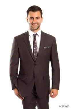 Tazio Men's 2pc Slim Fit Executive Suit - Thin Pinstripe -Stylish Men's Formal Wear m215 03 90404