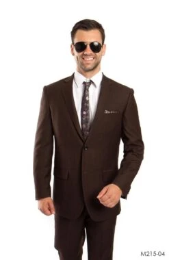 Tazio Men's 2pc Slim Fit Executive Suit - Thin Pinstripe -Stylish Men's Formal Wear m215 04 10932